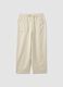 White viscose-linen blend trousers with drawstring, straight fit_4