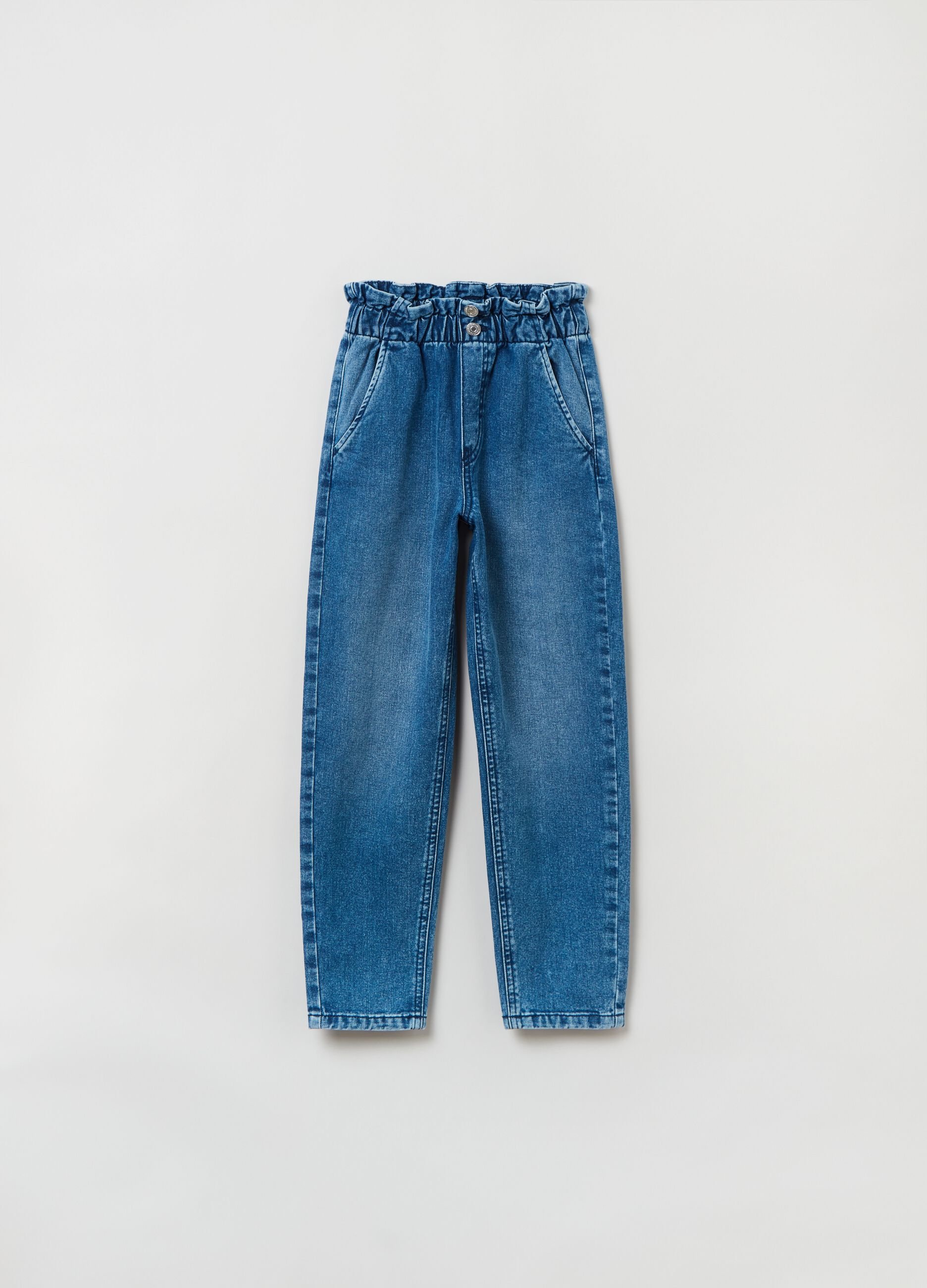 Jeans paper bag con tasche