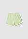 Girls&rsquo; green stretch cotton shorts with bow_1