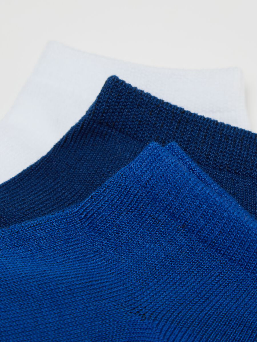 Seven-pair pack green and blue shoe liners with stripes_2