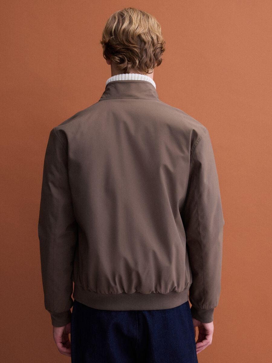 Green padded jacket in a regular fit with zip and high collar_3