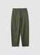 Green regular-fit stretch cotton trousers_0