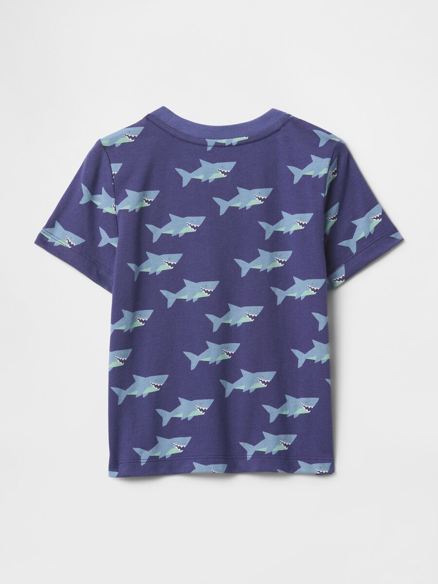 Blue T-shirt with shark print_1