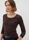 Brown stretch viscose animal-print slim-fit T-shirt_0