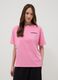 Pink short-sleeved pure cotton T-shirt_0