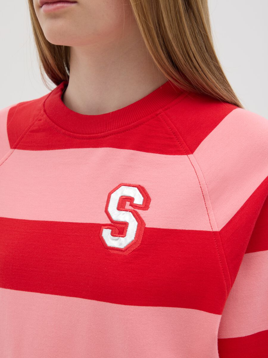 Striped French Terry sweatshirt with embroidered "S"_2