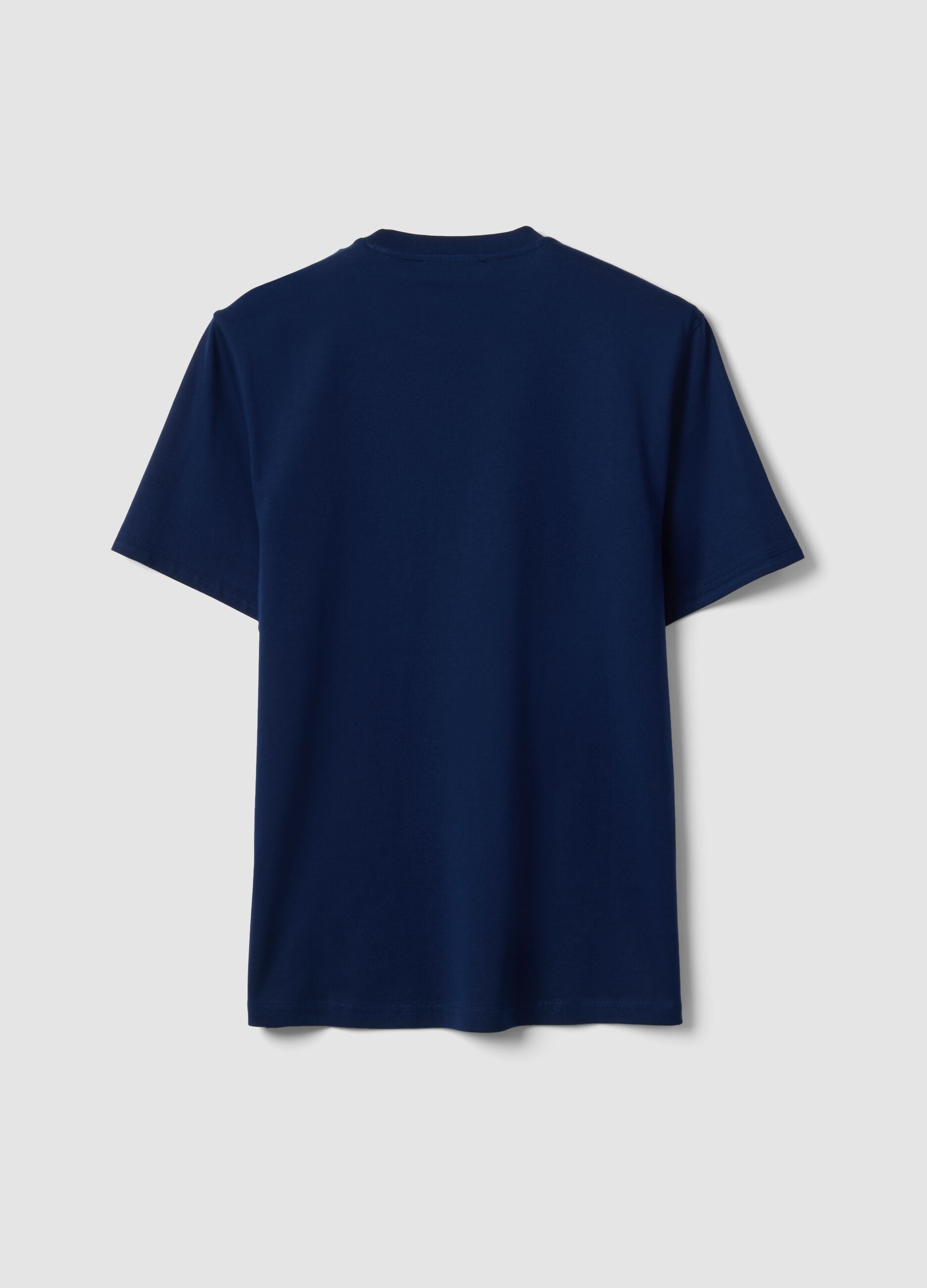 Blue Supima cotton crew-neck T-shirt, regular fit