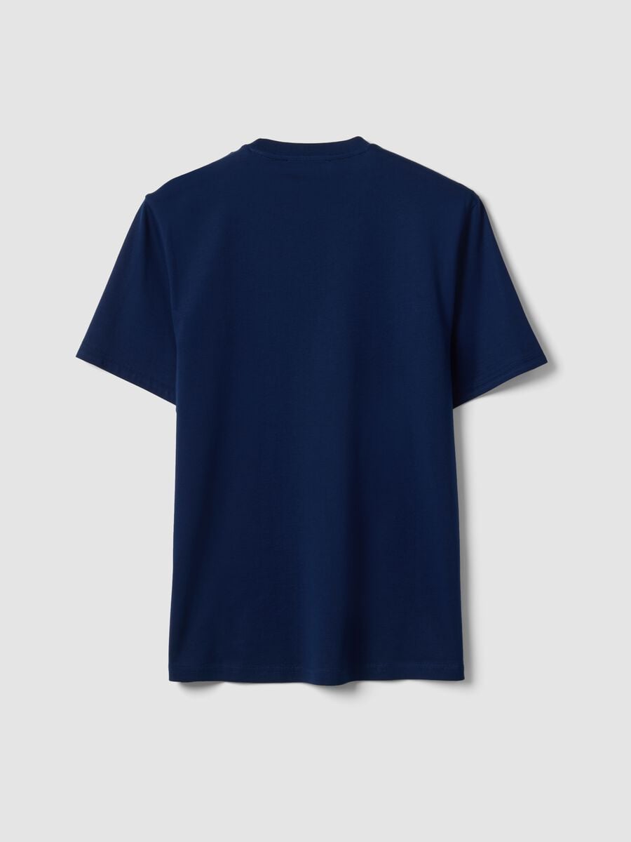 T-shirt girocollo blu in puro cotone Supima regular fit_1