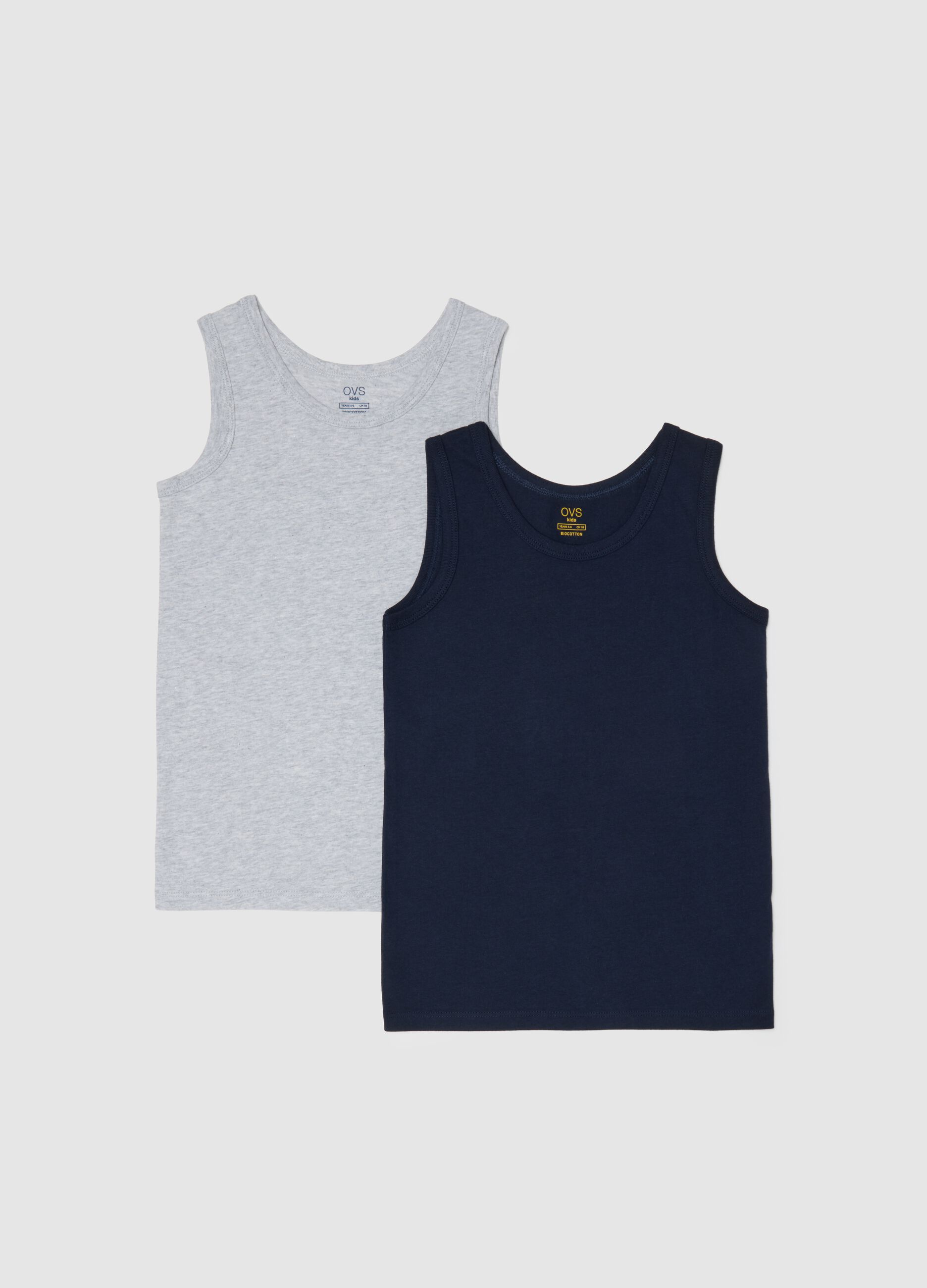 Kids' multicolour sleeveless cotton vests pack