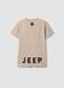 T-shirt beige in puro cotone con stampa fronte e retro_2