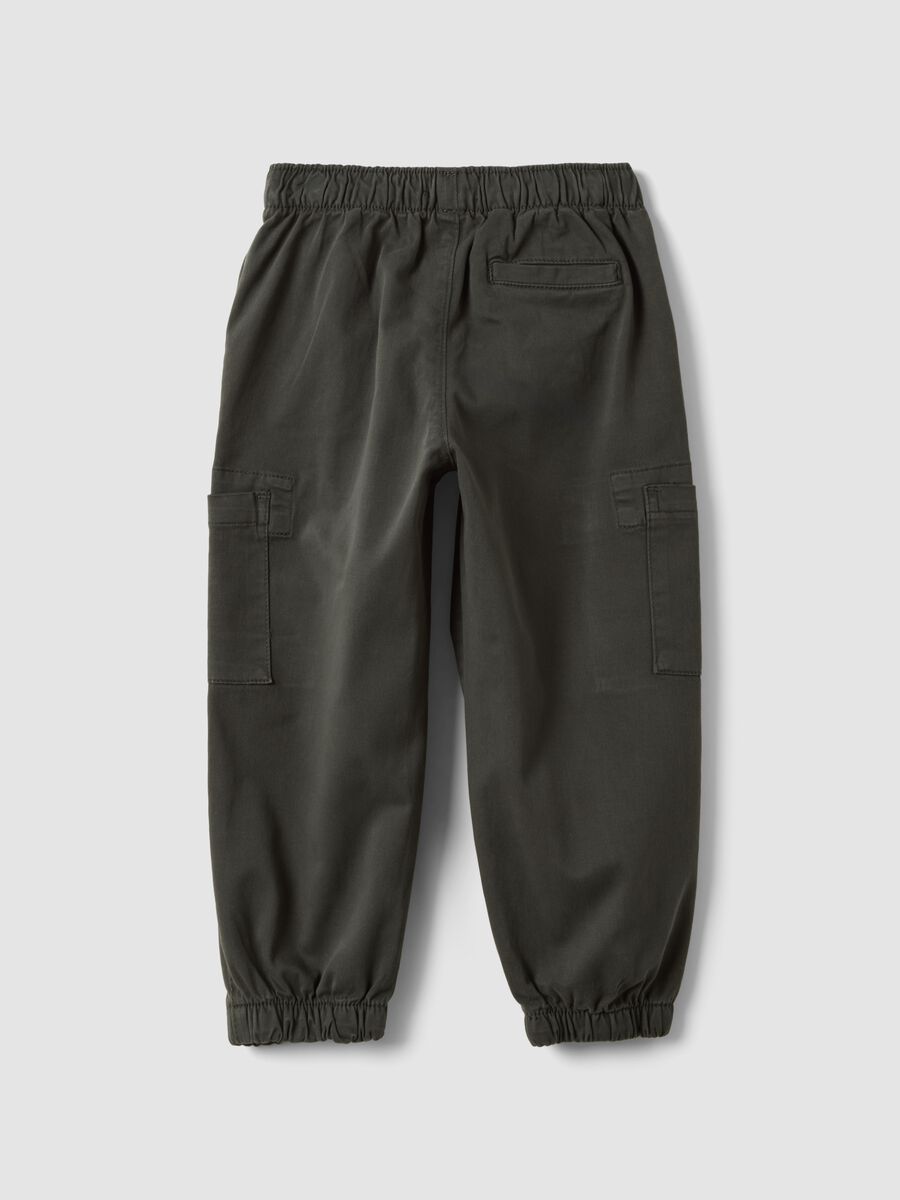 Jogger grigi in cotone elasticizzato con tasche cargo_1
