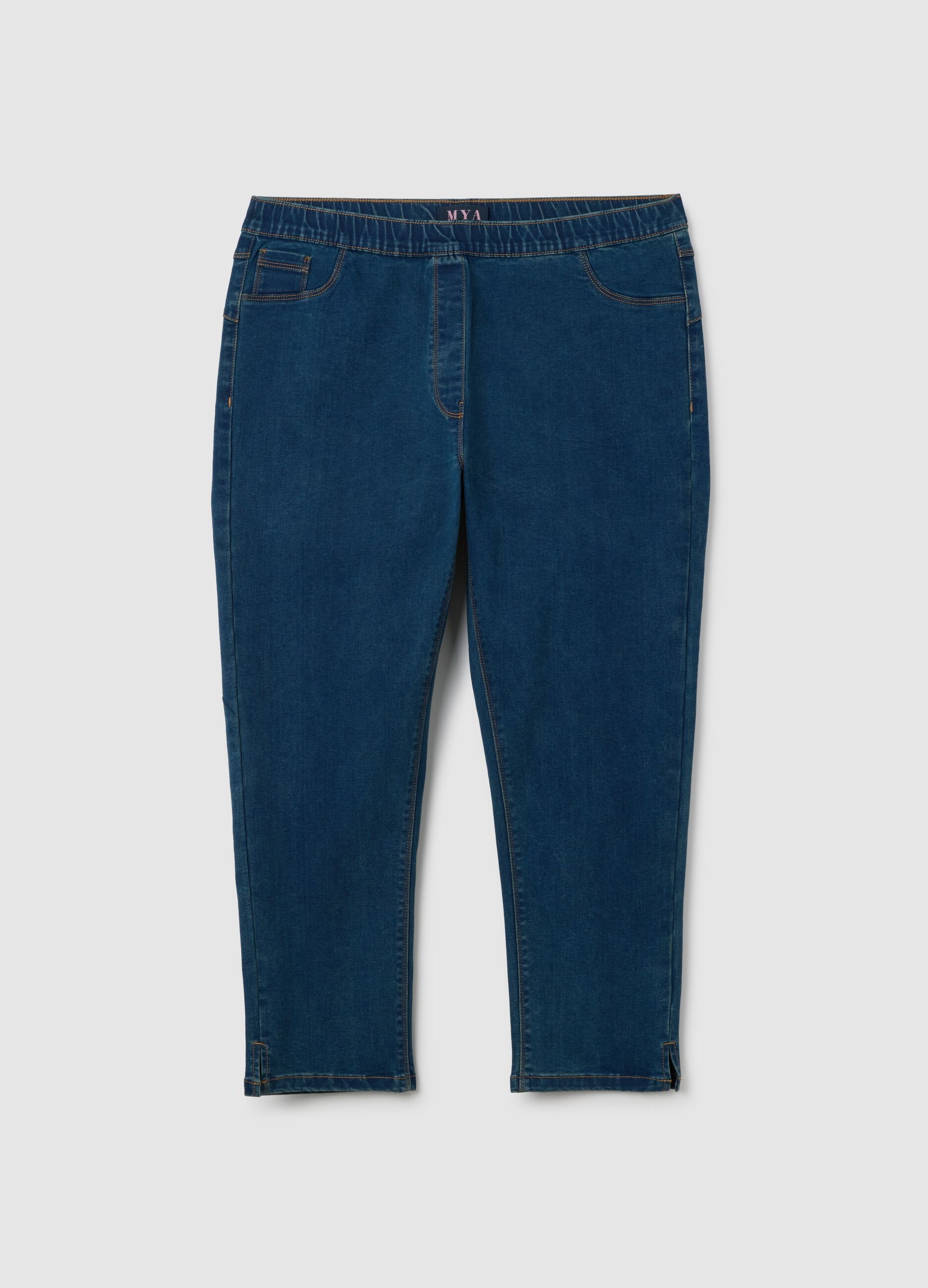 Women's blue denim regular fit jeggings