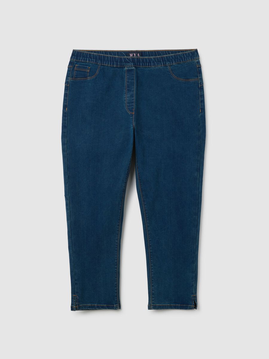 Women's blue denim regular fit jeggings_4