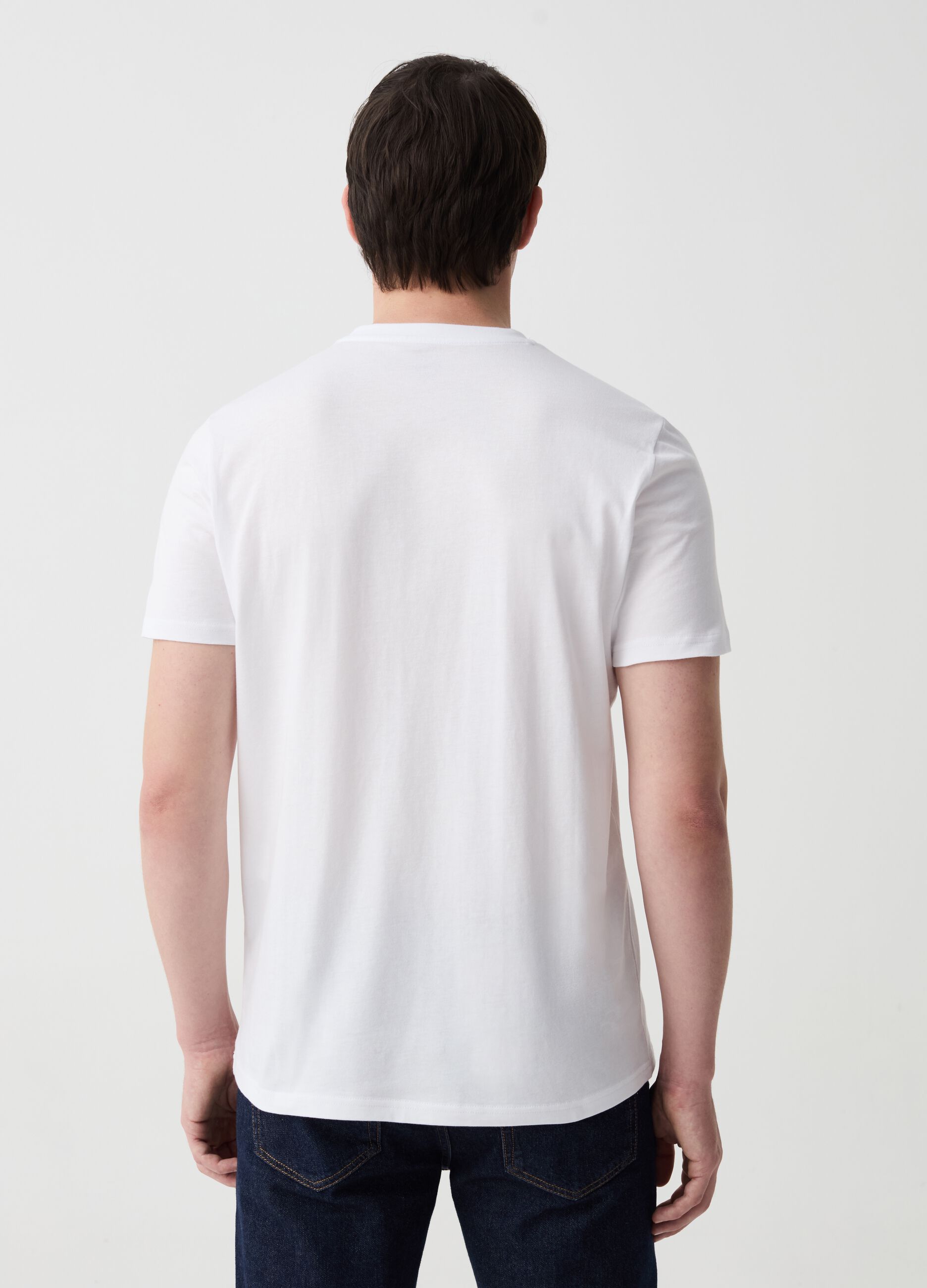 Cotton T-shirt with Naples print