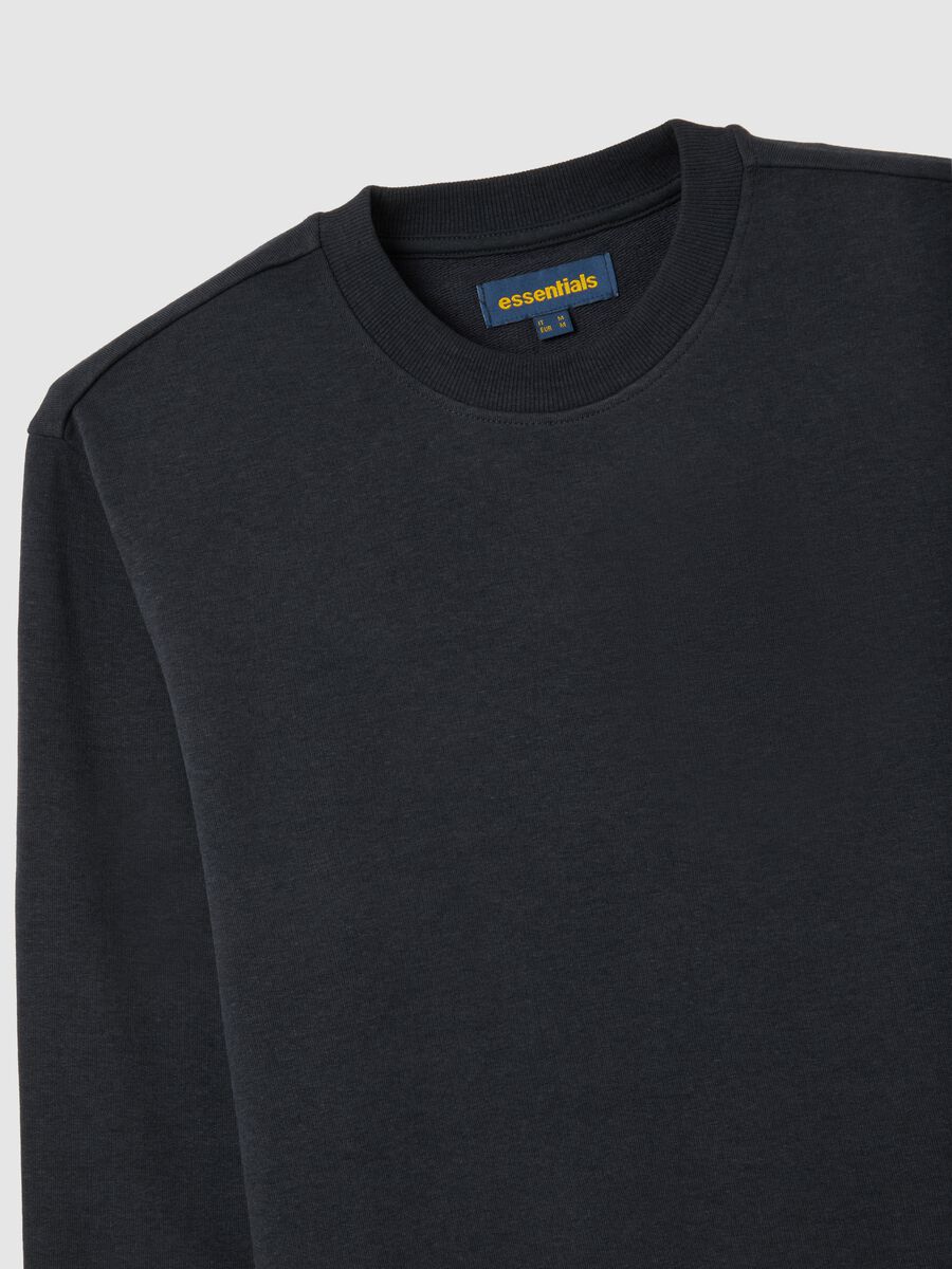 Black cotton blend sweatshirt regular fit_5