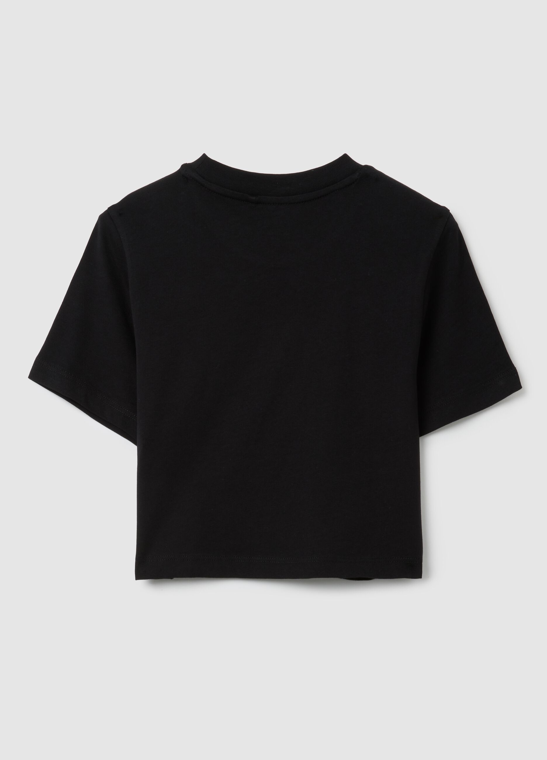 Girls' pure cotton black T-shirt