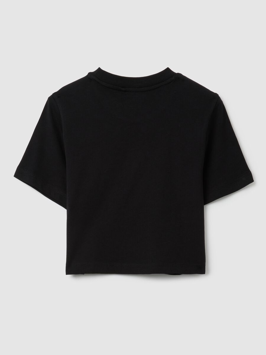 Girls' pure cotton black T-shirt_4