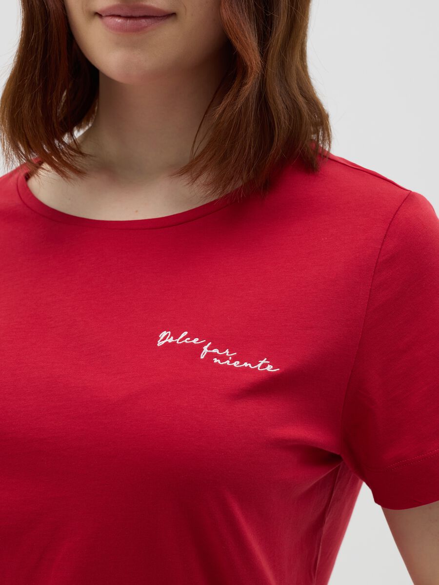 Red pure cotton Mya T-shirt_3
