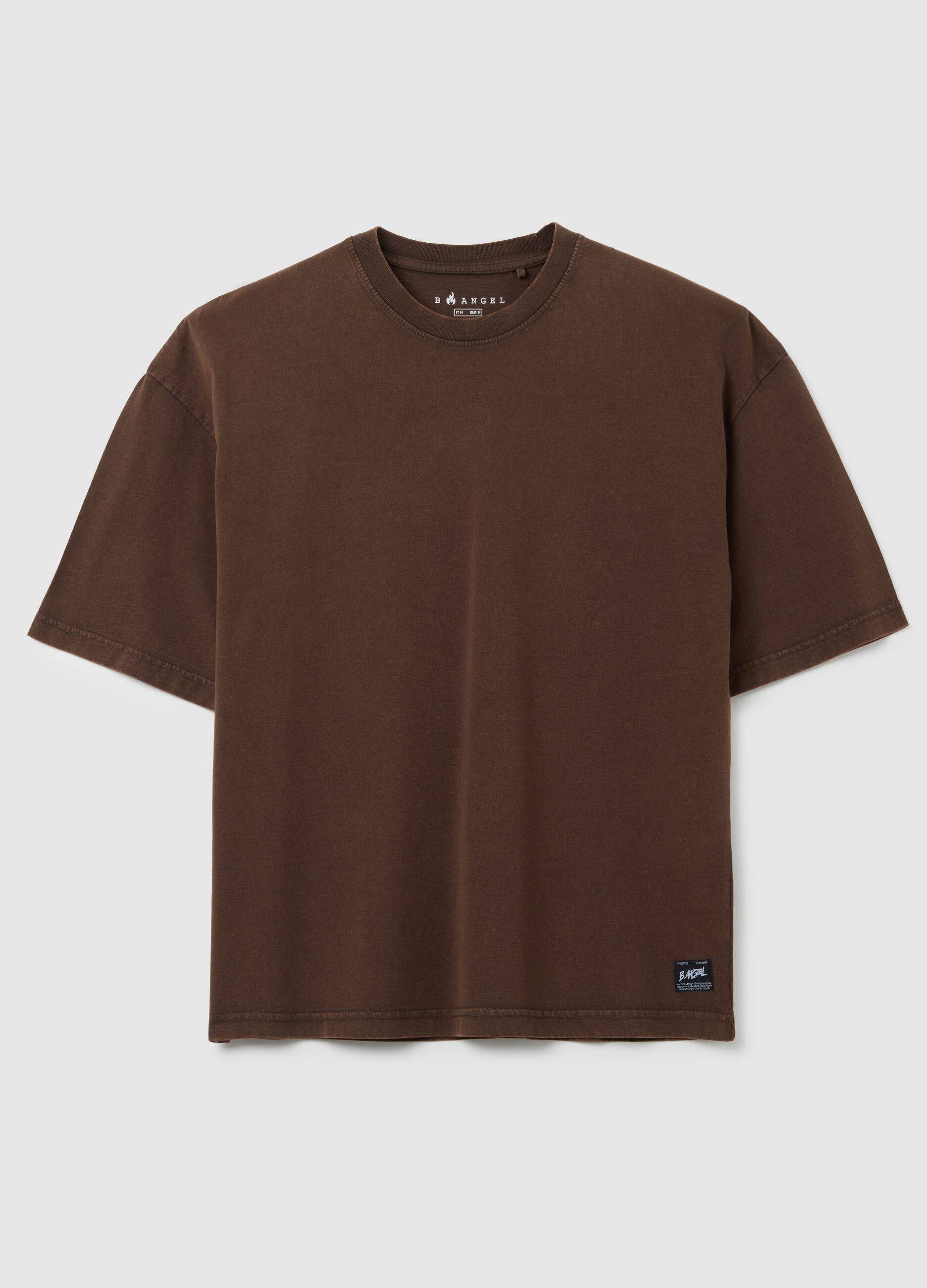 Brown boxy fit pure cotton T-shirt
