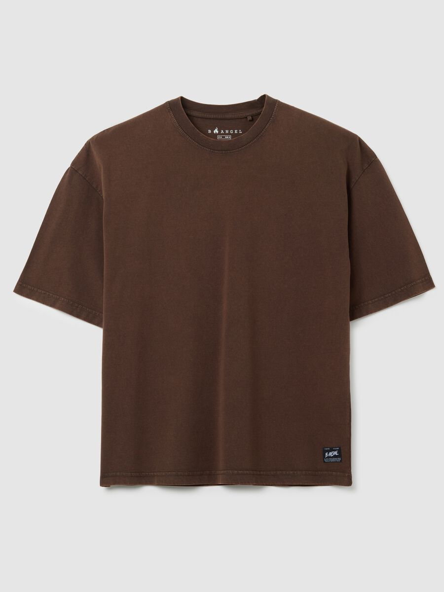 Brown boxy fit pure cotton T-shirt_0