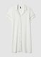 White Stretch Viscose Blend Nightdress with V-Neck_0