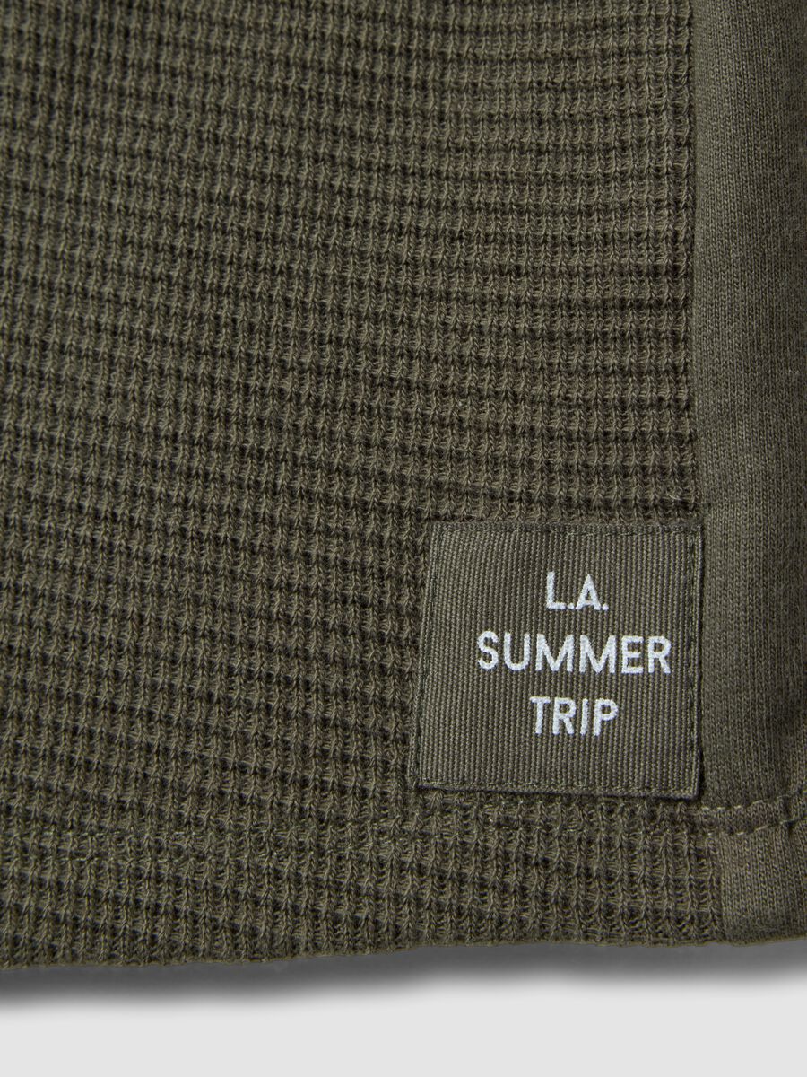 Green pure cotton boys&rsquo; shorts with drawstring, regular fit_3