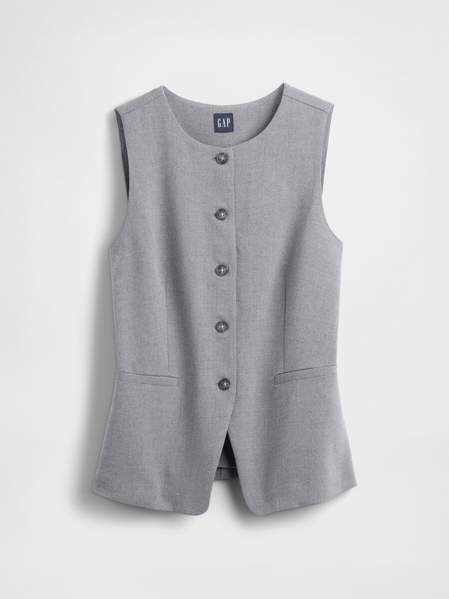 Grey Waistcoat in Stretch Fabric_5