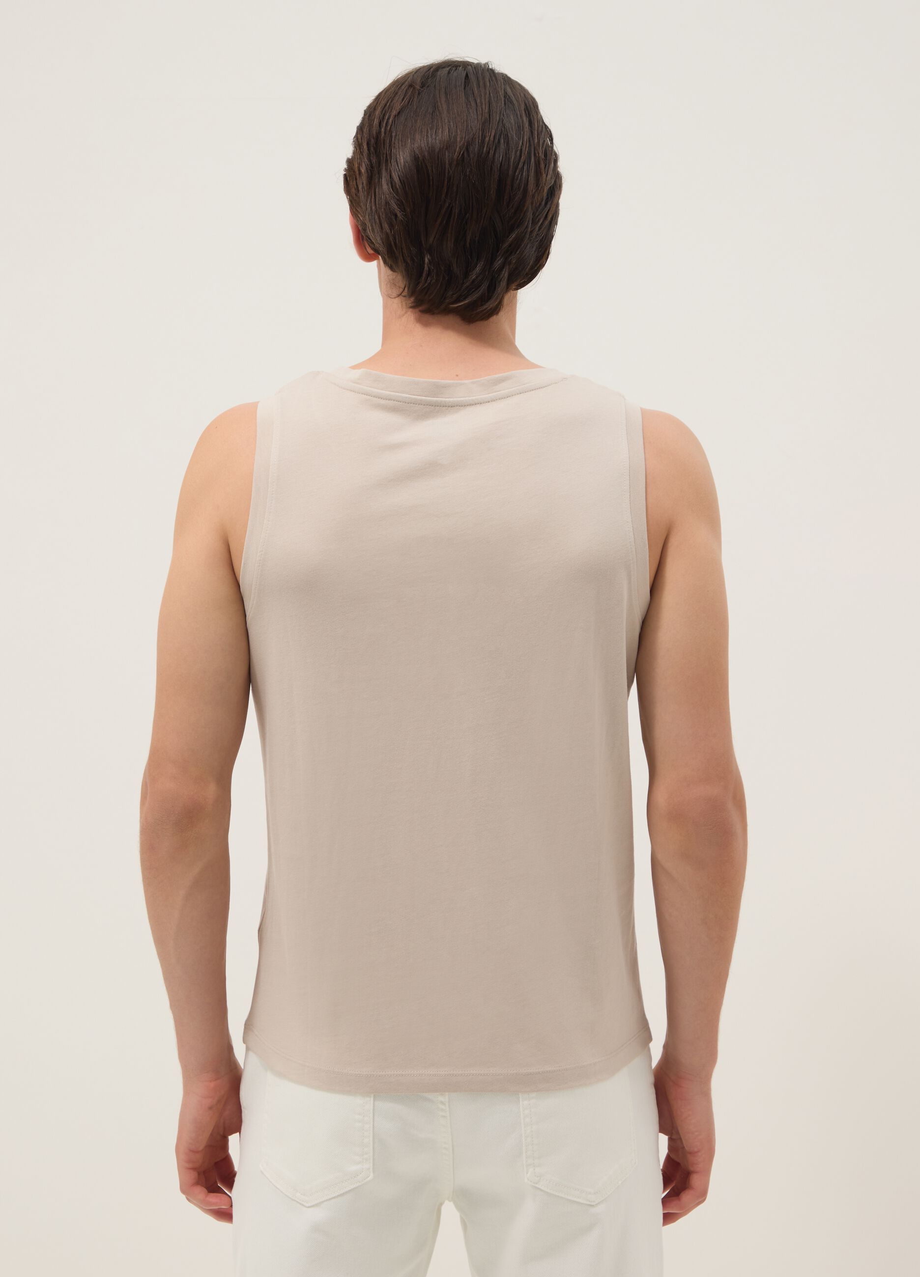 Beige pure cotton vest