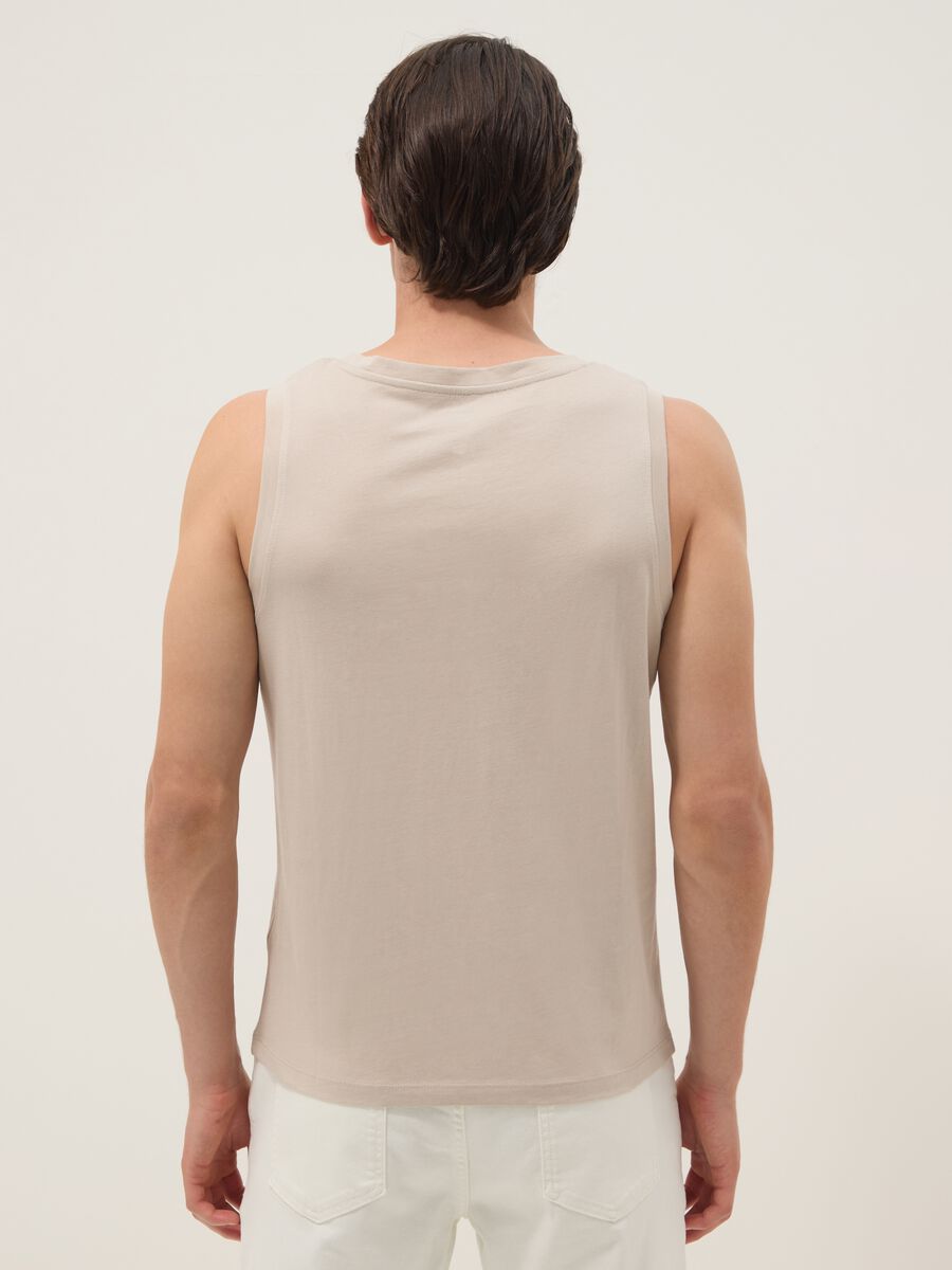 Canotta beige in puro cotone_3