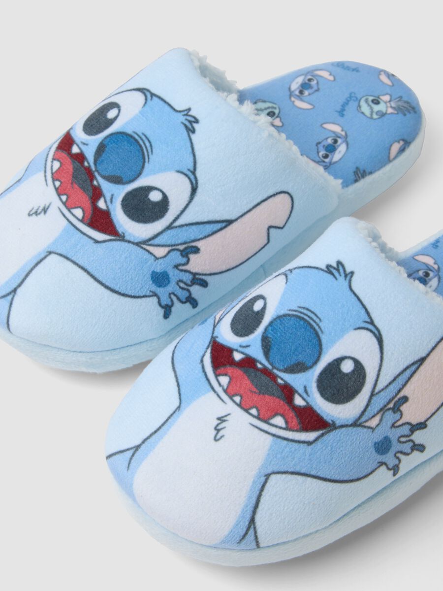 Blue Stitch print slippers for girls_1