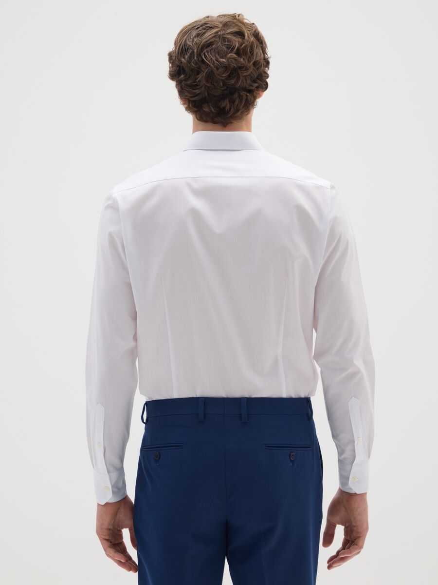 Camicia da uomo bianca in misto cotone slim fit easy iron_1