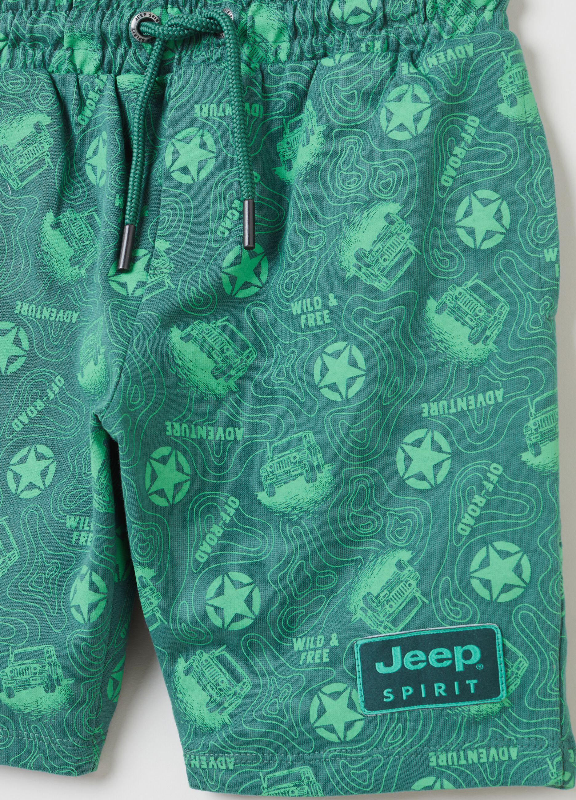 Shorts in cotone con stampa Jeep all-over_2