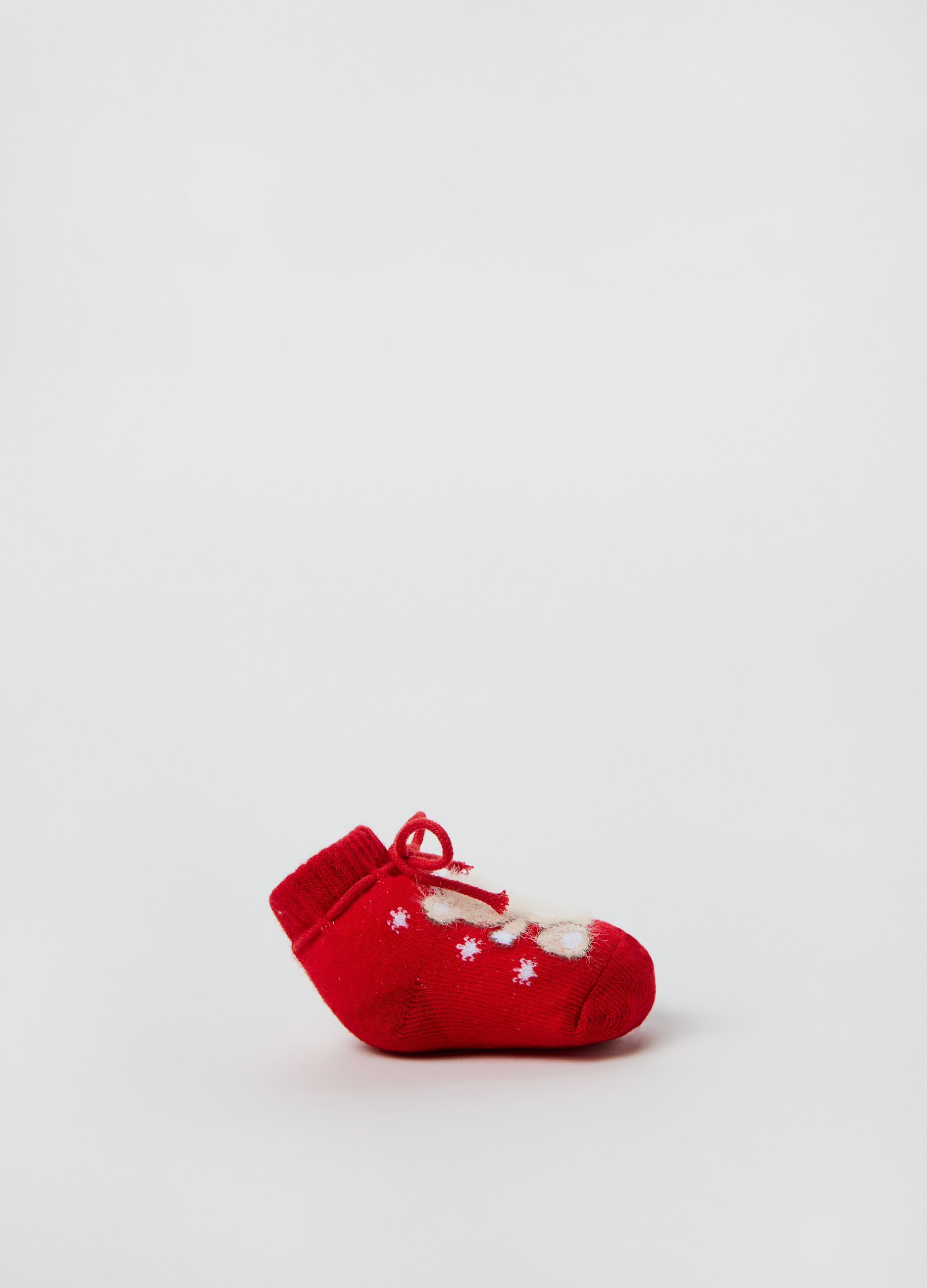 Scarpine con disegno orsetto natalizio Rosso FAGOTTINO da Neonata