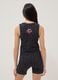 Black stretch cotton tank top with animal print_1
