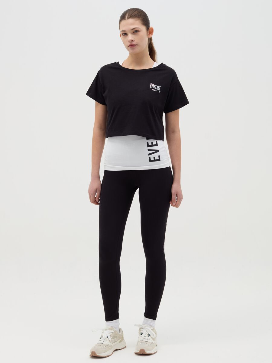 Printed stretch cotton leggings_0