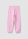 Pink pure cotton regular-fit joggers for girls_1
