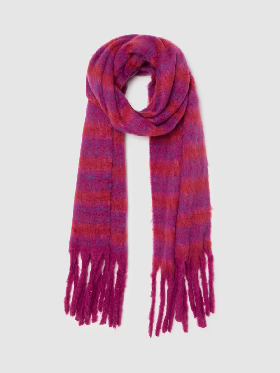 Multicolour scarf in mixed fabric_0