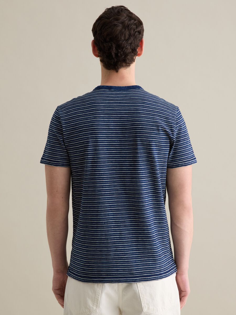 Blue and white T-shirt in striped cotton_3