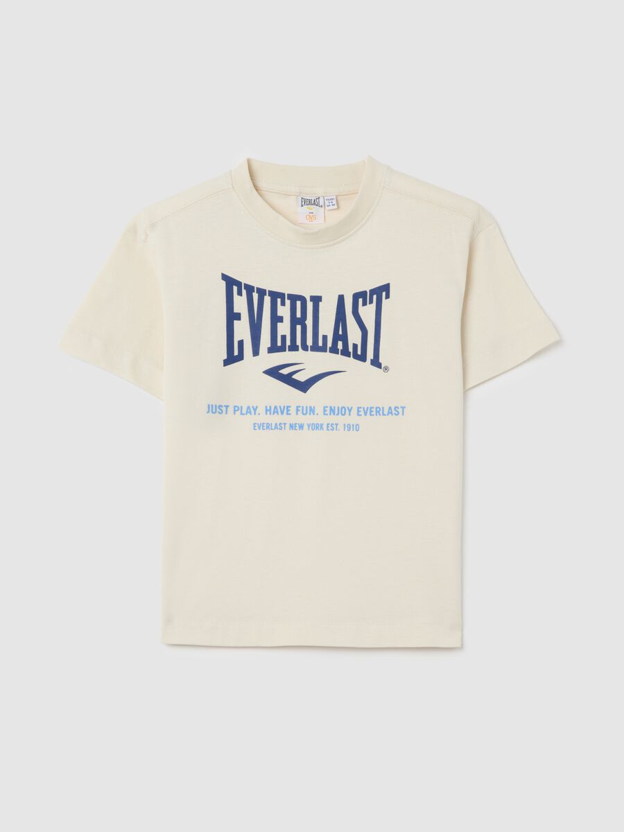 White short sleeve T-shirt with Everlast logo_0