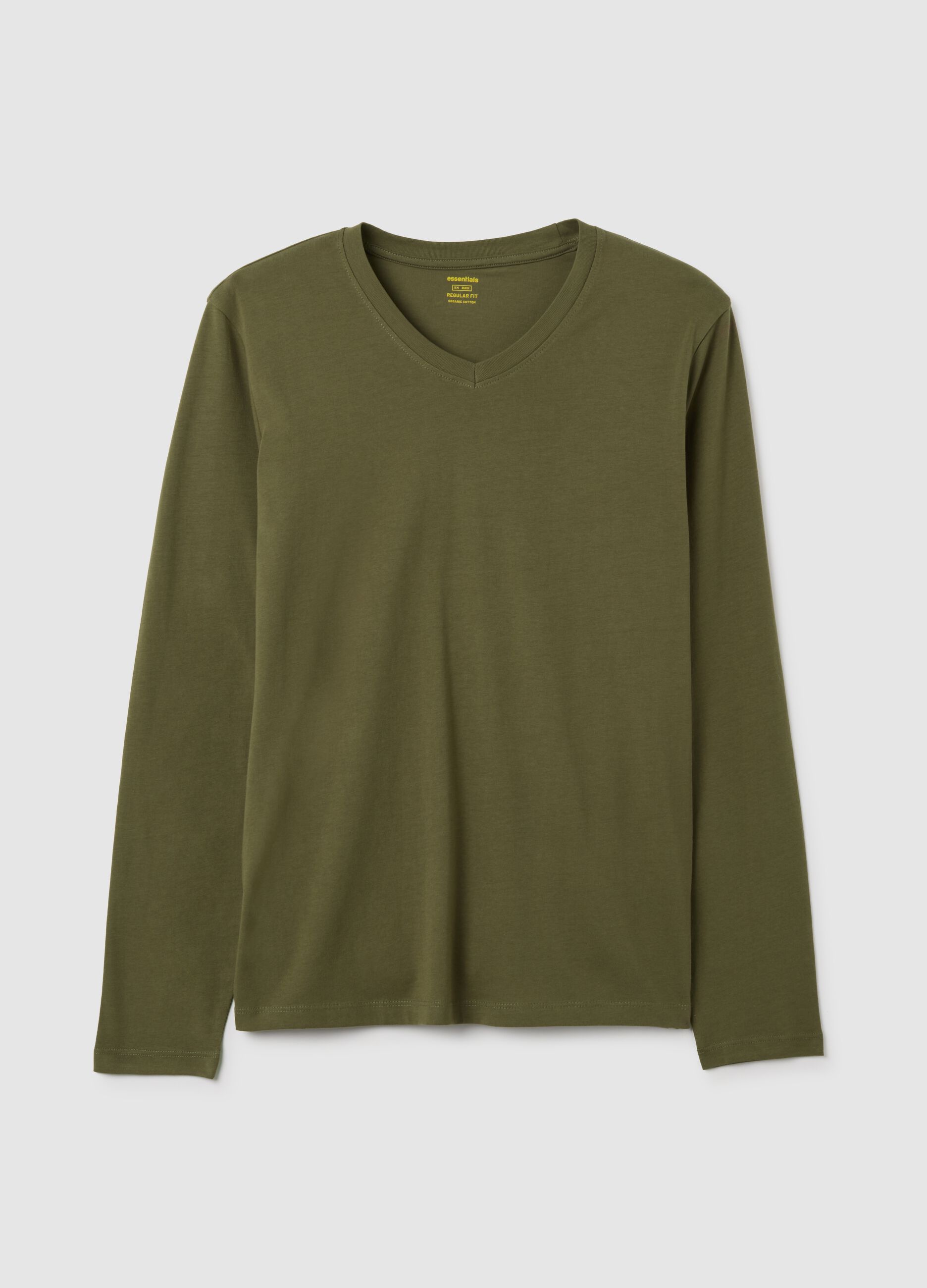 T-shirt in puro cotone verde regular fit
