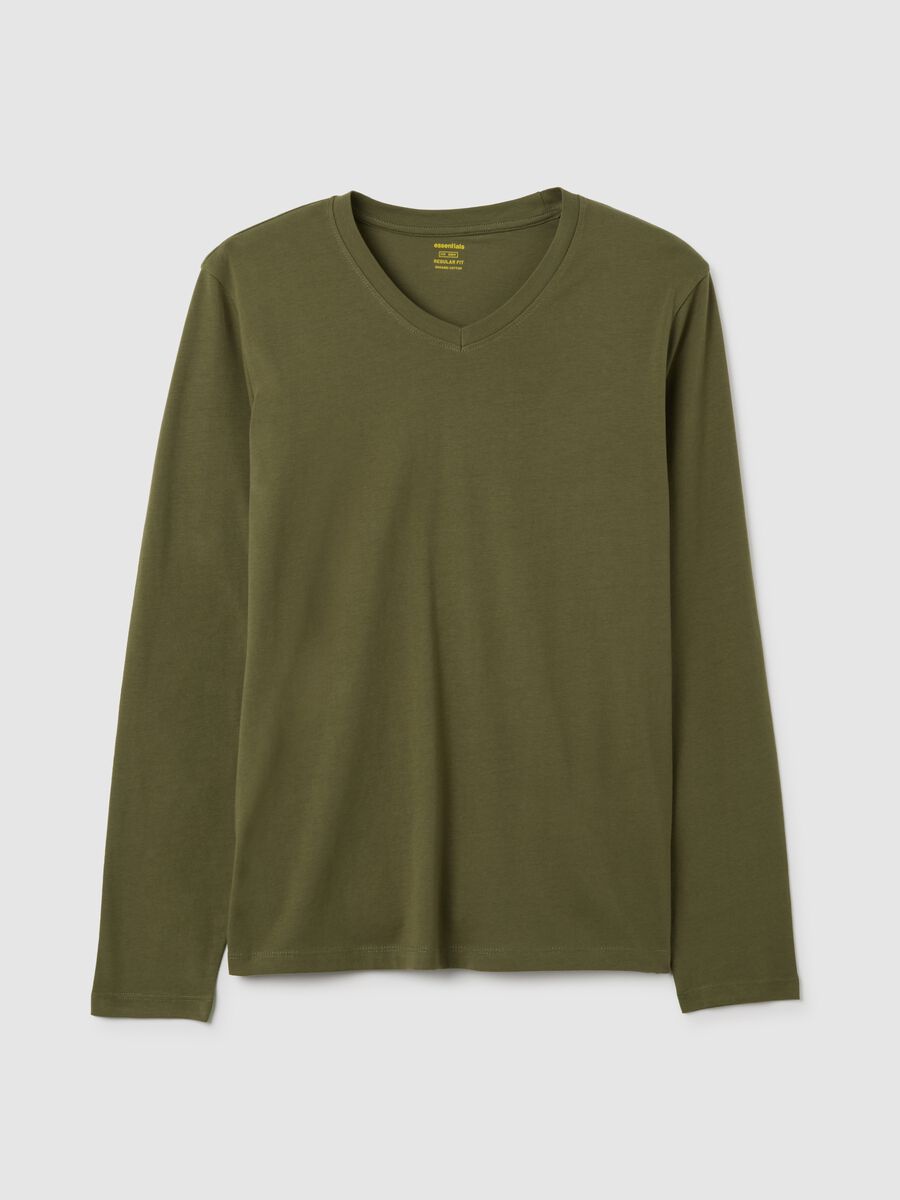 T-shirt in puro cotone verde regular fit_4