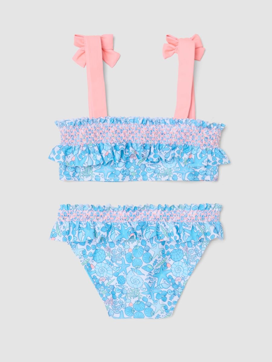Blue girls&rsquo; bikini with nautical print_1
