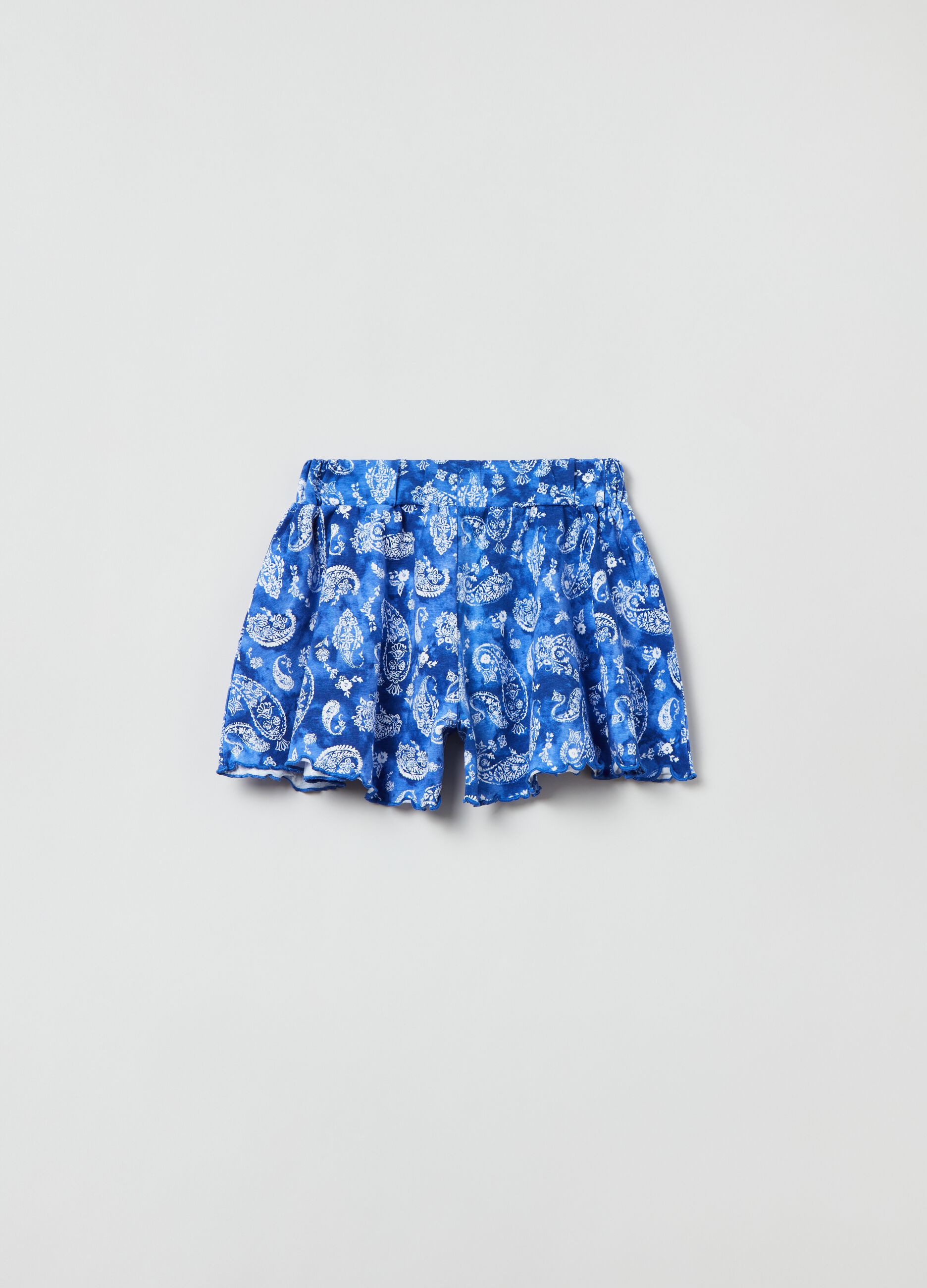 Shorts in jersey Tie Dye con stampa paisley_1
