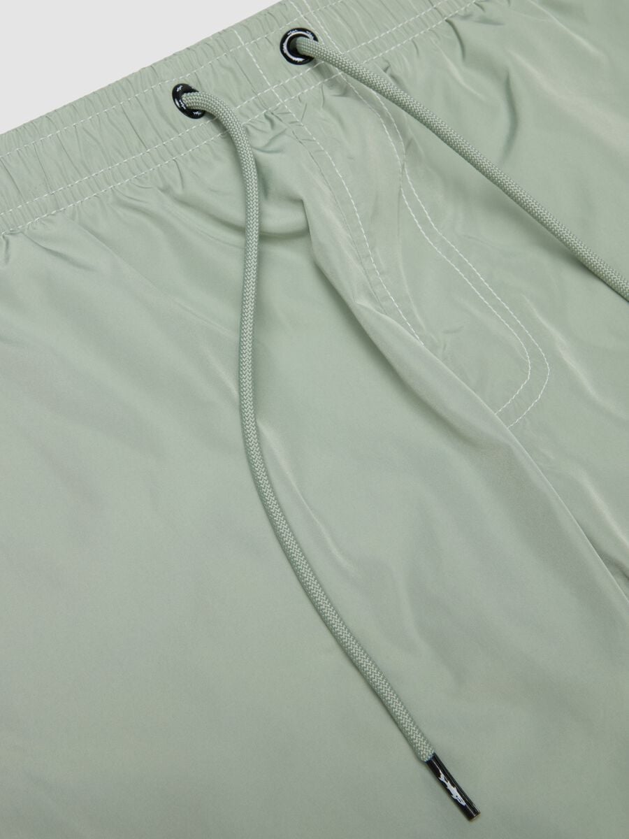 Boxer mare verde con vita elasticizzata e coulisse_1