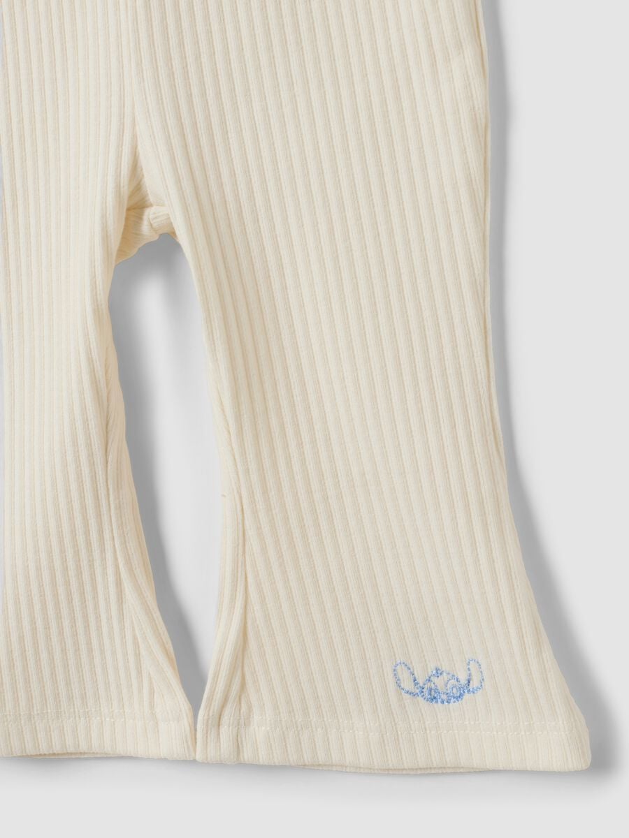 Completo beige in puro cotone organico con stampa Lilo e Stitch per neonata_2
