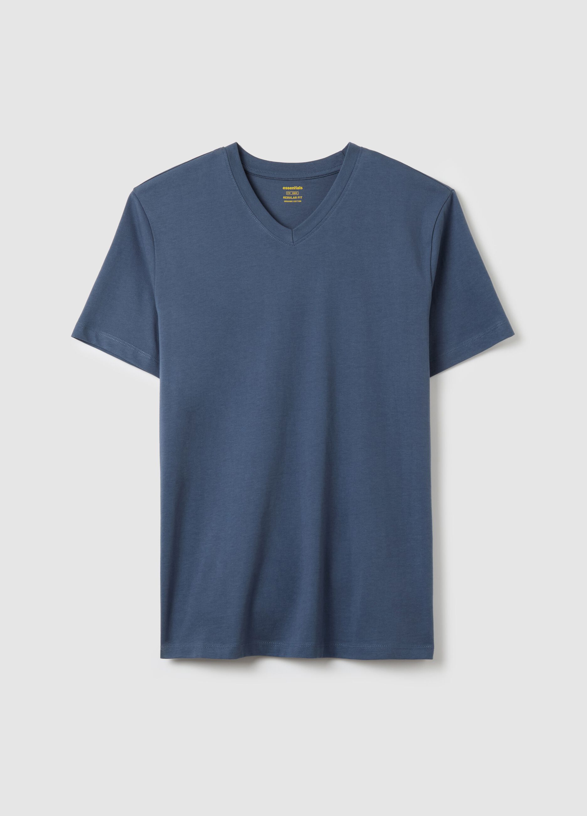 Organic cotton T-shirt with V neck