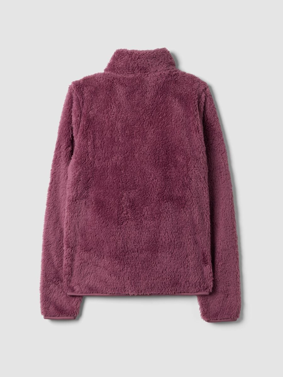 Felpa viola malva con girocollo e zip regular fit_1