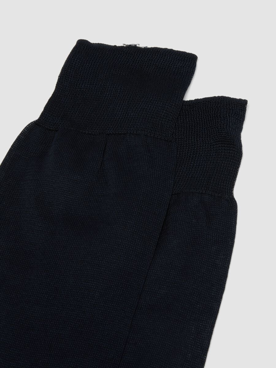 Calze corte blu in puro cotone_1