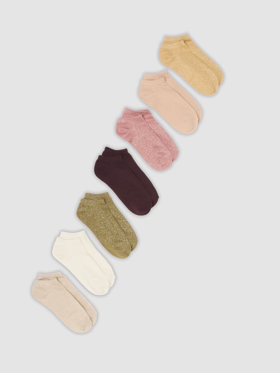 Seven-pack of multicolour stretch organic cotton socks with glitter_0