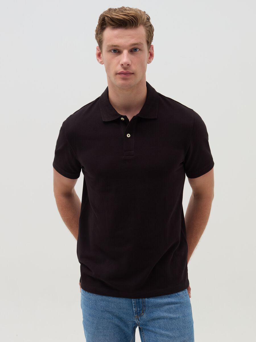 Polo in piquet di cotone_0